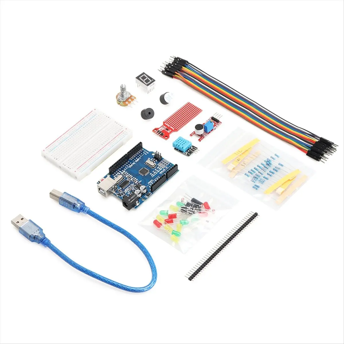 t24c-arduino-r3用ベーシックスターターキット-プログラミングdiy電子工作教育学習キット-プログラム済みコードと説明書付き