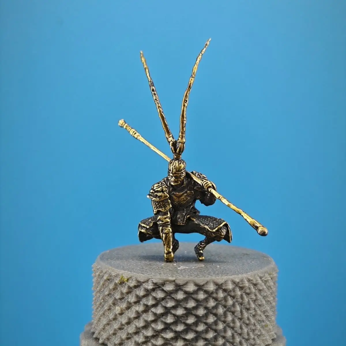 Brass anime model game Black myth Sun Wukong, rockery, strange stones, fish tank, landscape decoration, Sun Wukong figurine