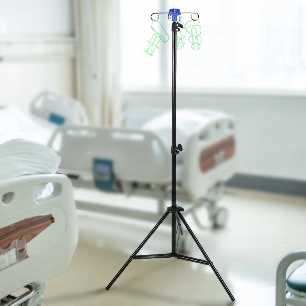 휴대용 접이식 IV 폴 스탠드, 알루미늄 합금 접이식 IV 폴 스탠드, 병원 클리닉용 높이 조절 가능
