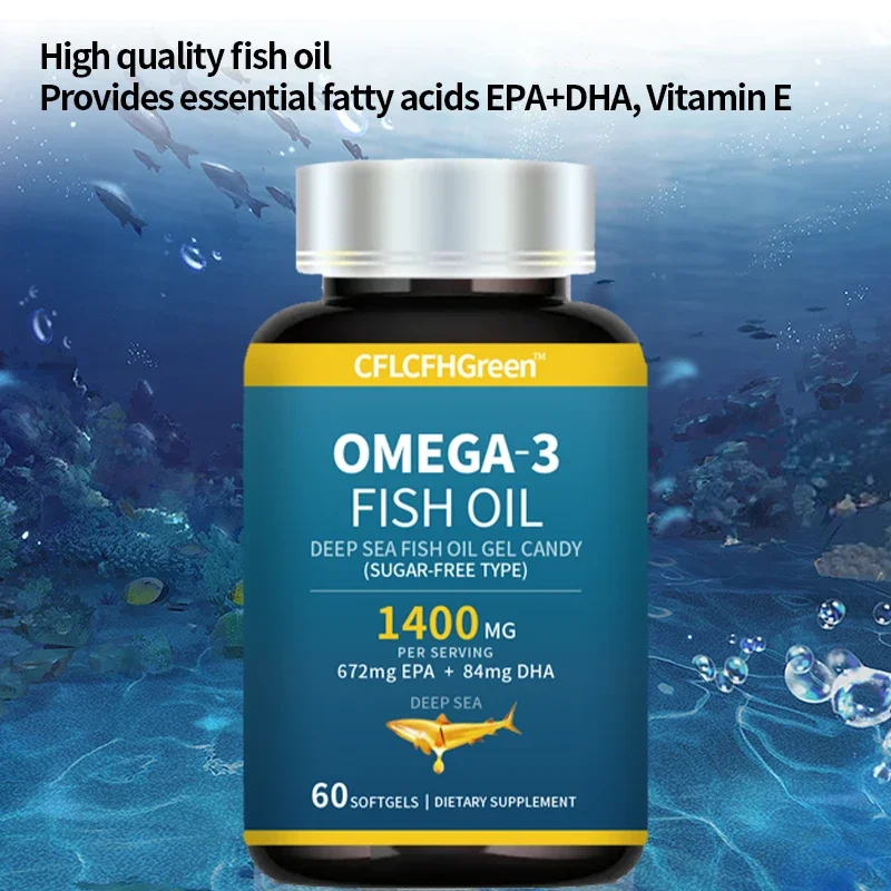 High Quality Fish Oil Omega3 Capsules Blood Vessels Cleansers For Eye Joint Skin Heart Health Blood Lipids Cleanse 60/180/300Pcs