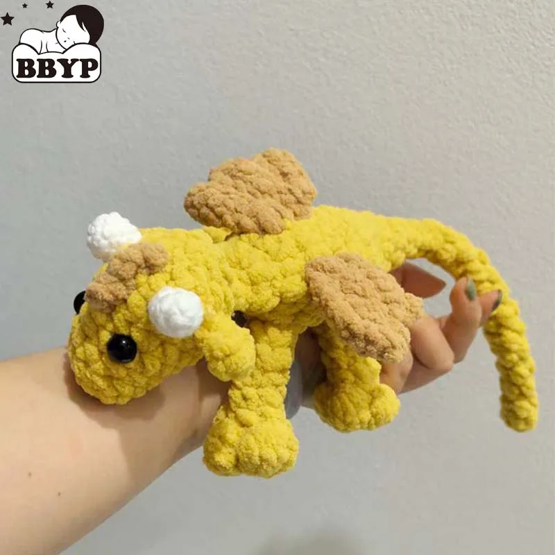 

Вязаный крючком дракон Diddy Dex, плюшевая игрушка, мягкая кукла-животное, милый декор для детской комнаты на ферме, подарок для змеела размером ладони