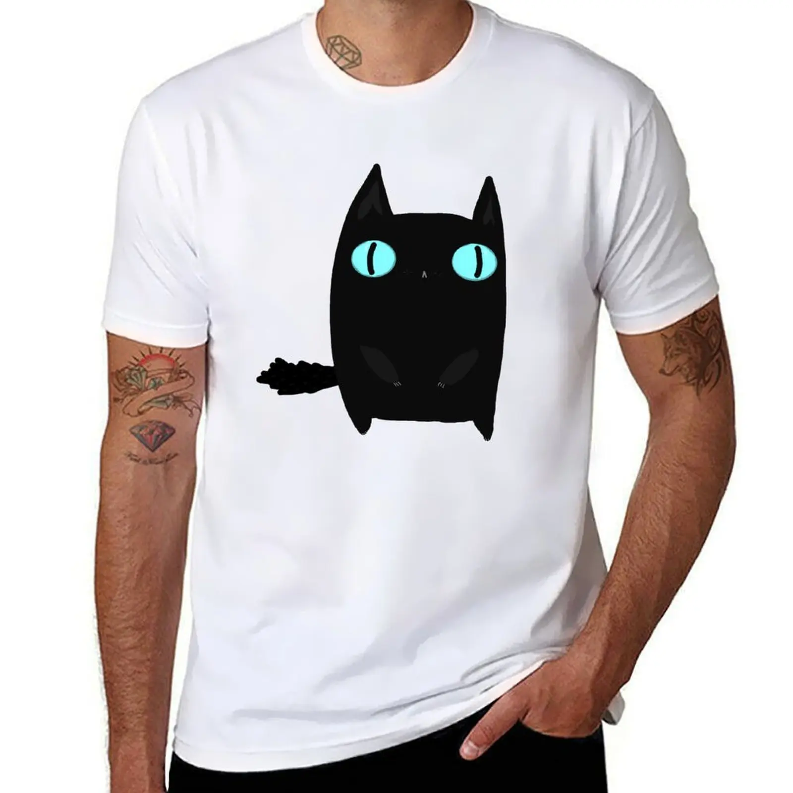 

Fat Black Cat T-Shirt t shirt man cotton cotton t shirt pack t shirt for man T-Shirt