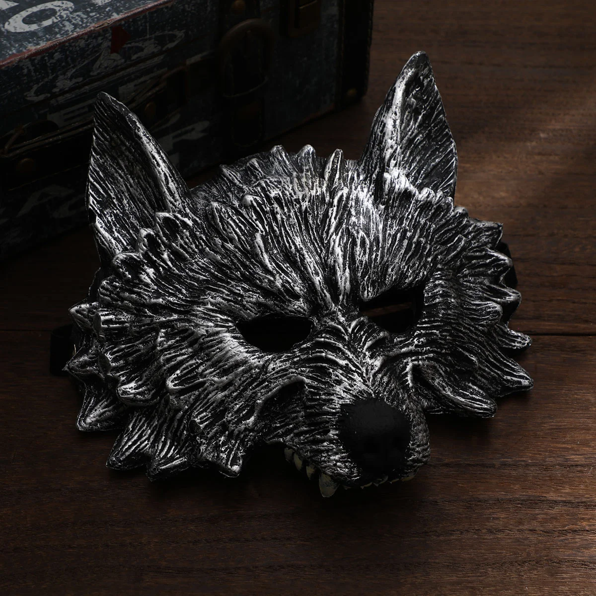 NUOLUX Grey Wolf Head Mask Fancy Dress Party Props for Cosplay Halloween Masquerade Grey wolf mask Masquerade mask