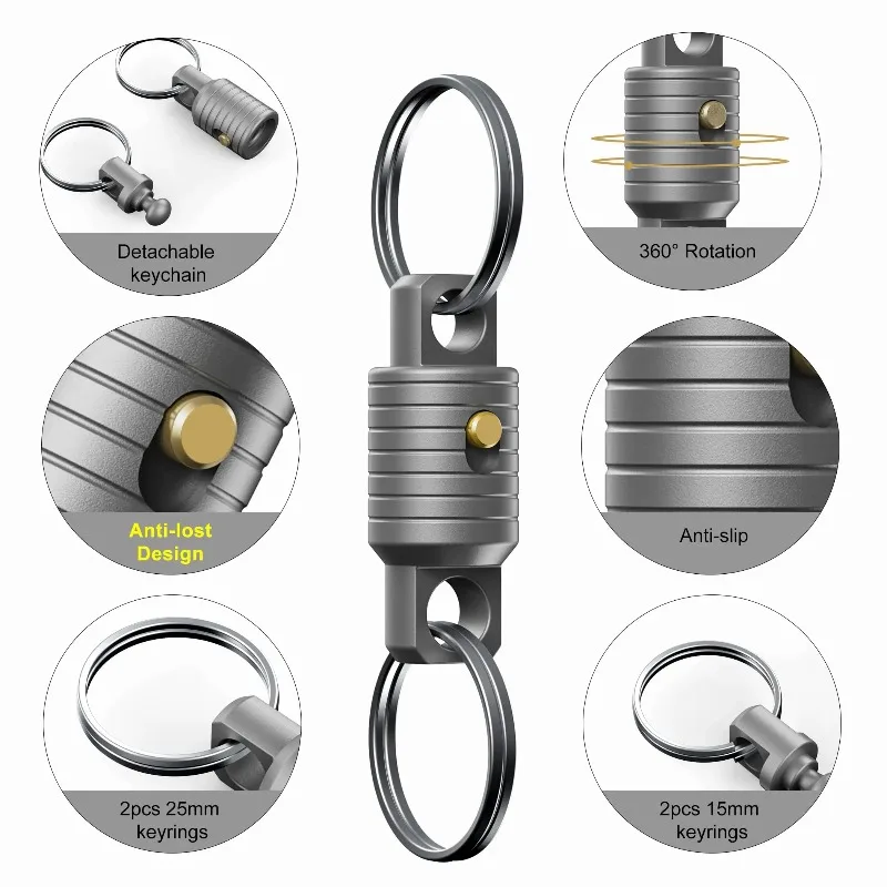 Premium Titan Schnellverschluss-Schlüsselanhänger Robuster EDC-Schlüsselhalter für Outdoor-Aktivitäten, Reisen und Täglichen Gebrauch