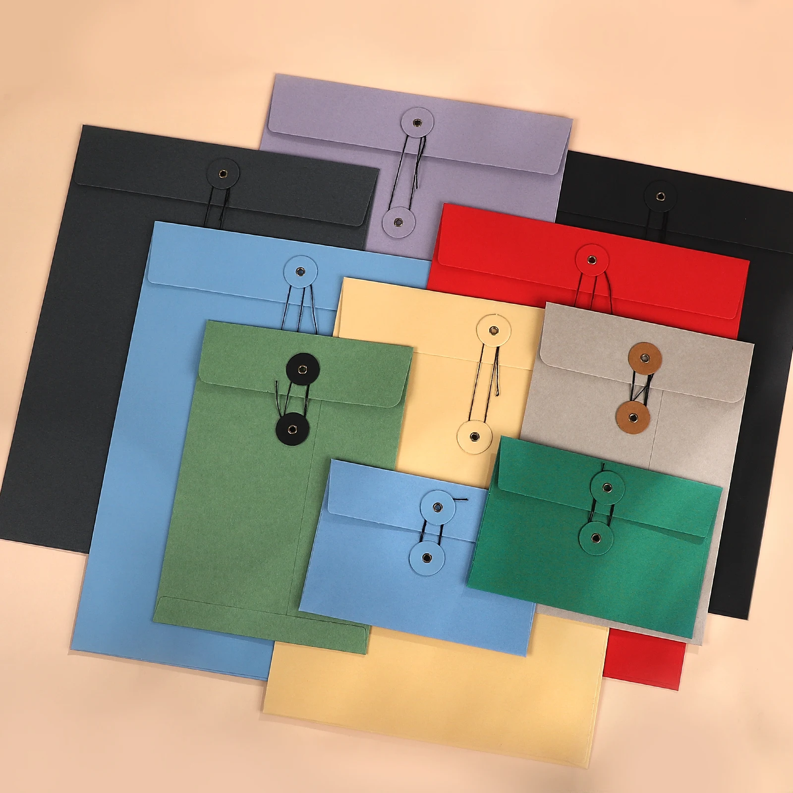 2 Pcs/set Strappy Vintage Portfolio Envelope Creative DIY Journal Material Collage Student Supplies Stationery