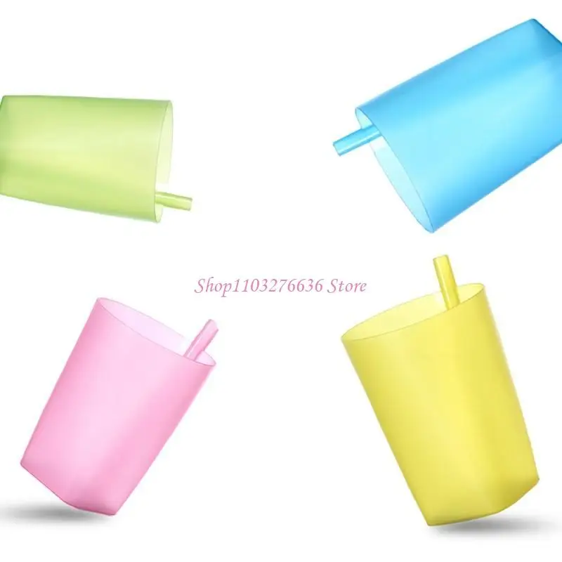 R6FD كاندي اللون سيبي أكواب المياه العملية سعة كبيرة أكواب القش للأطفال أطفال هدية