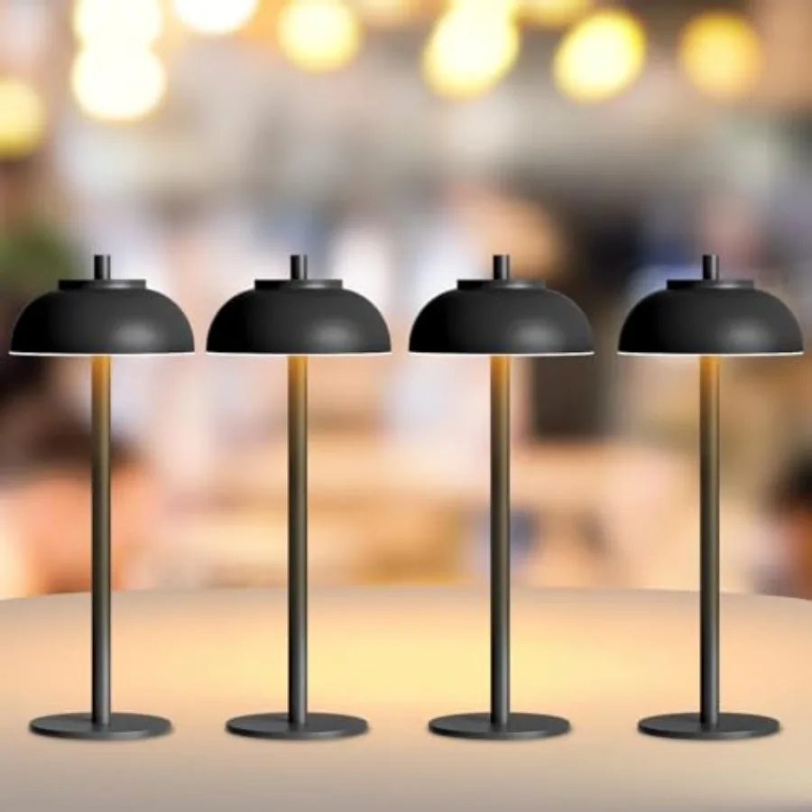 

4 Pack Led Cordless Table Lamps RechargeableTable Lights Battery Operated-IP65 Waterproof-for Outdoor Patio/Restaurants/Home/Di