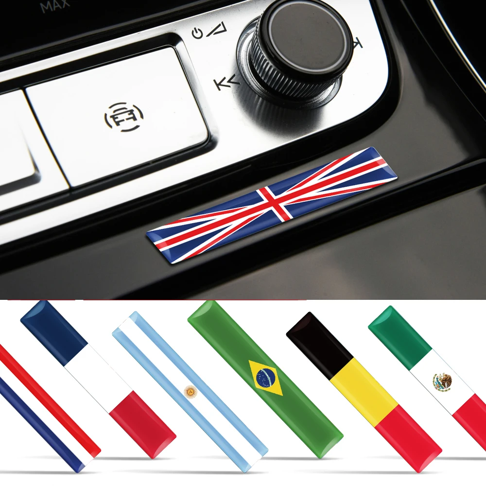 4pcs 3D Epoxy Flag Badge Auto Motorcycle Decoration Sticker for Mexico Kazakhstan United Arab Emirates Switzerland New Zealand