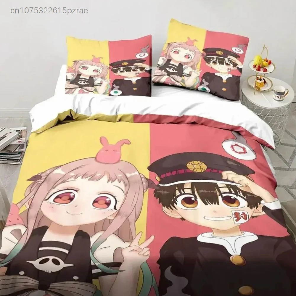 Anime Toilet-Bound Hanako-kun Bedding Set Printed Bed Set With Pillowcase Bed Duvet Cover Soft Queen King Size Bedclothes Home