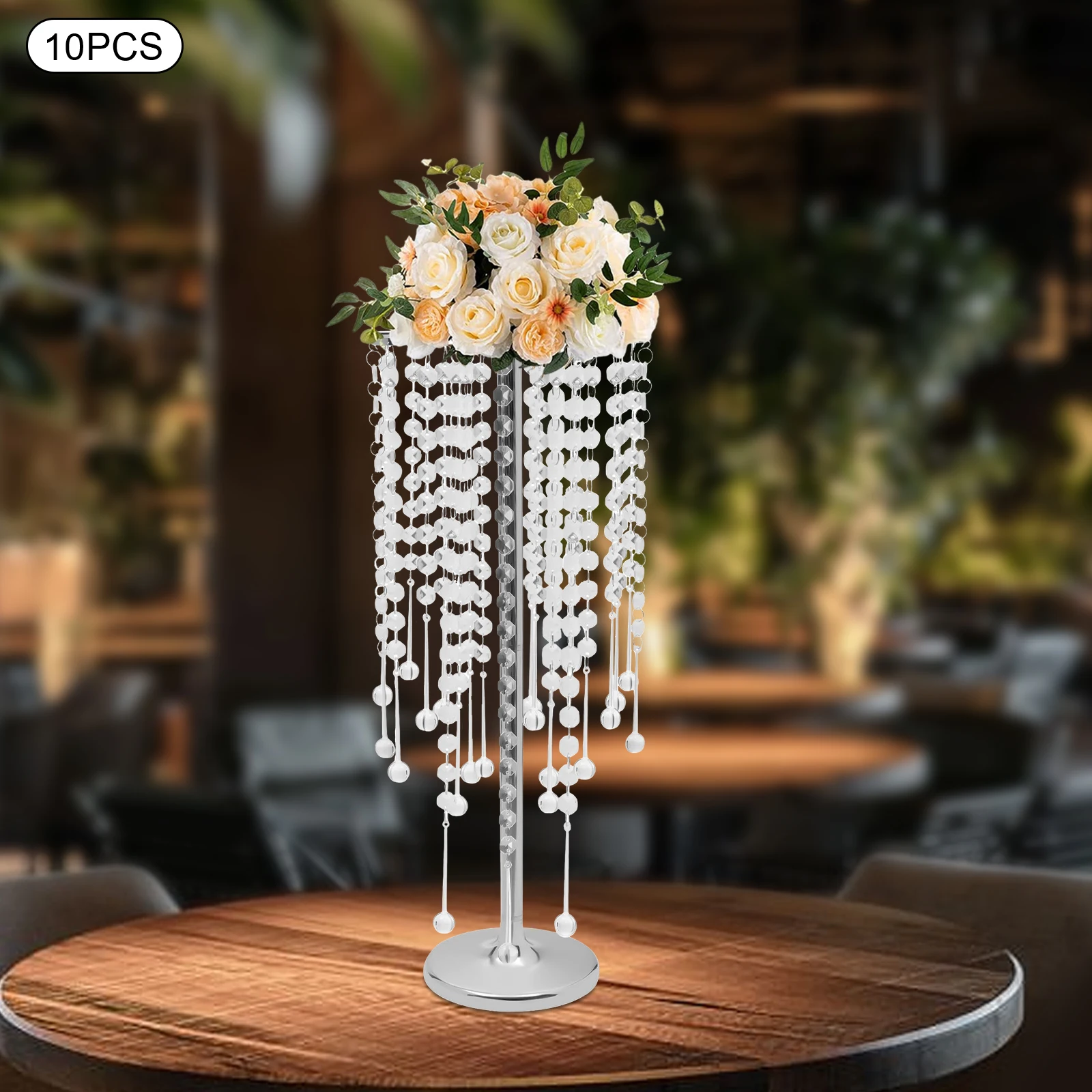 

10Pcs 55cm Tall Crystal Flower Stand Centerpieces Vase for Wedding Party Decor, Desktop Centerpieces Crystal Flower Arrangement