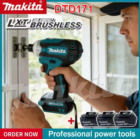 Makita DTD171 Cordless Impact Driver Brushless Electric Screwdriver Power Tools Wireless Drills for 18V Battery