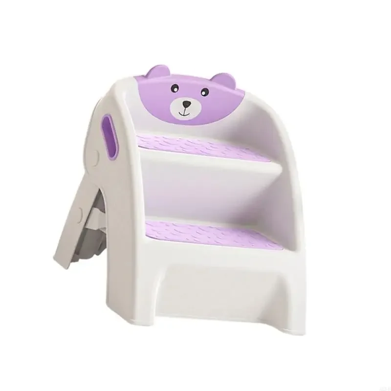 Sgabello compatto con gradino a telaio per bambini, bagno, base antiscivolo, installazione rapida, design pieghevole, strumento