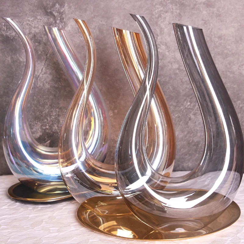 

U-shaped decanter, lead-free crystal pour device, harp wine dispenser, household large-capacity foreign wine