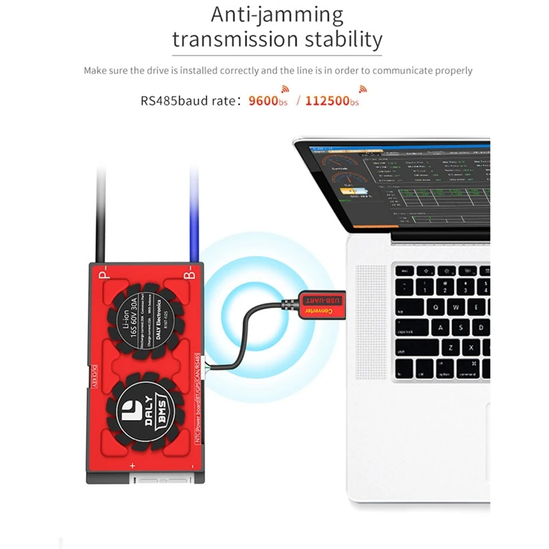Imagem -05 - Bms Usb- Uart Cabo de Protocolo de Comunicação para Lifepo4 Li-ion Ncm Bateria Lto 32s Daly Smart Bms Uart pc