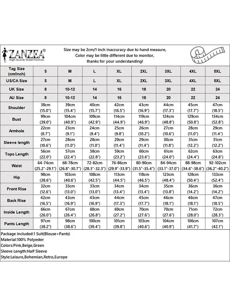 Zanzea ชุดวอร์มเสื้อนอกลายดอกไม้แขน3/4วินเทจสำหรับผู้หญิงชุด2ชิ้น