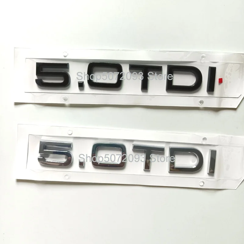 For 5.0 TDI 5.0TDI Letters Emblem Rear Trunk Logo Badge Sticker Decals for A3 A4 A5 A6 A7 A8 Q3 Q5 Q7