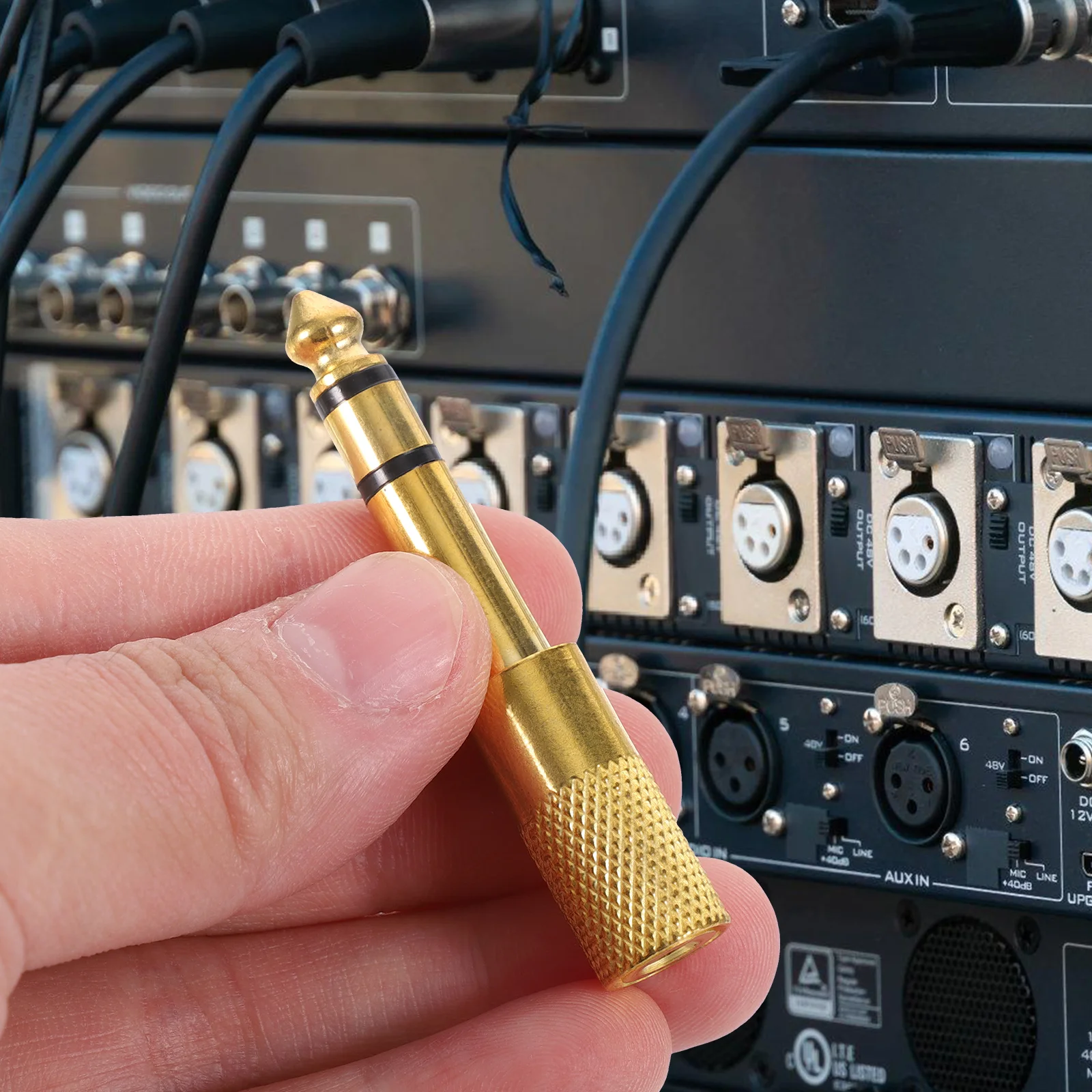 

1pcs 6.5mm Male to 3.5mm Female Audio Adapter Gold Color Stereo Sound Connection Professional Recording AUX for Microphone