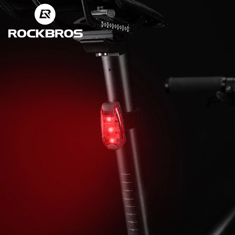 

ROCKBROS Mini Portable Bicycle Tail Light Bike Helmet Taillight Night Running Cycling Light Safety Warning Bicycle Accessories