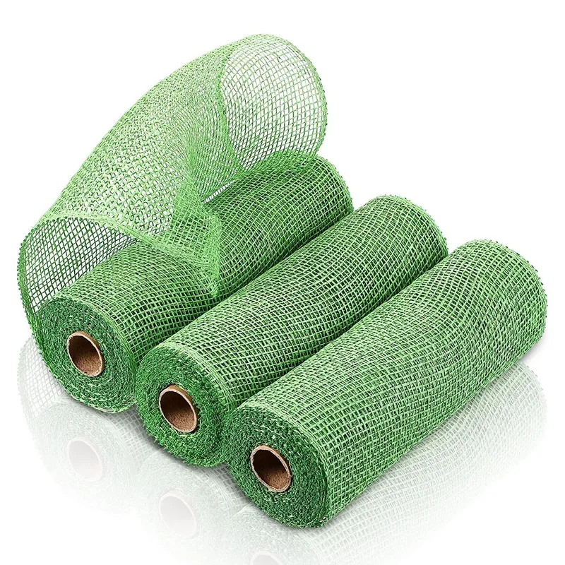 

3 Rolls Burlap Decoration Mesh Ribbon Wrapping Ribbon Rolls For Craft DIY Making