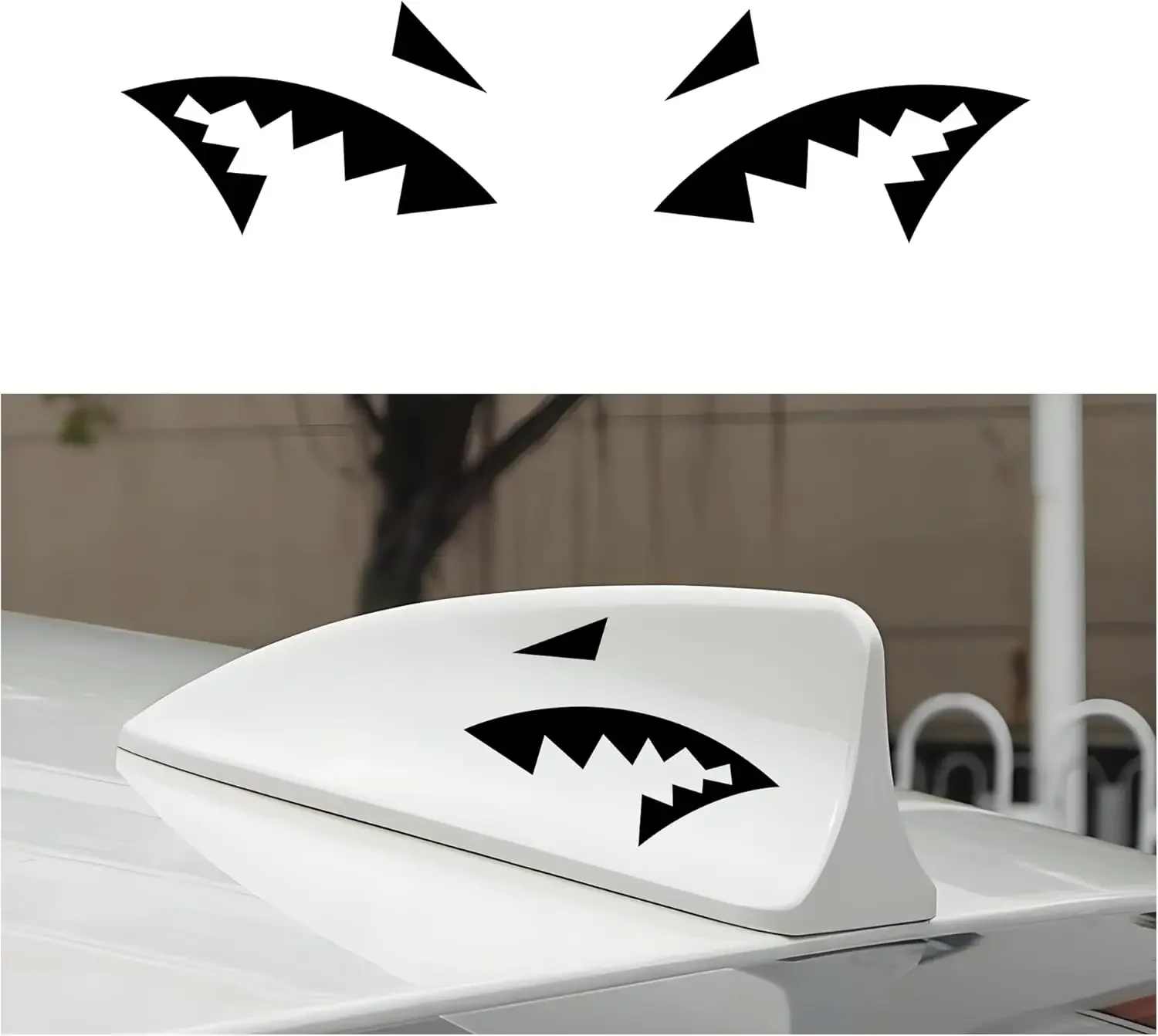 

2Pcs Personalized Shark Fin Antenna Sticker Funny Car Decal with Strong Adhesive Waterproof Vinyl for Auto Decor