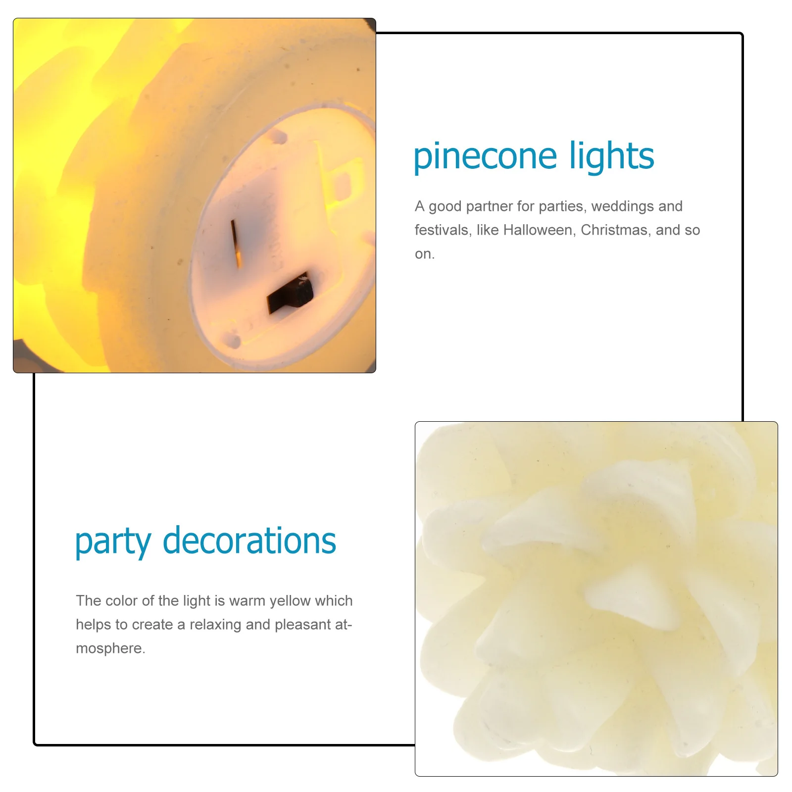 

3Pcs Pine Cone LED Candles Real Wax Flameless Night Light Romantic Christmas Party Decoration Wax Light