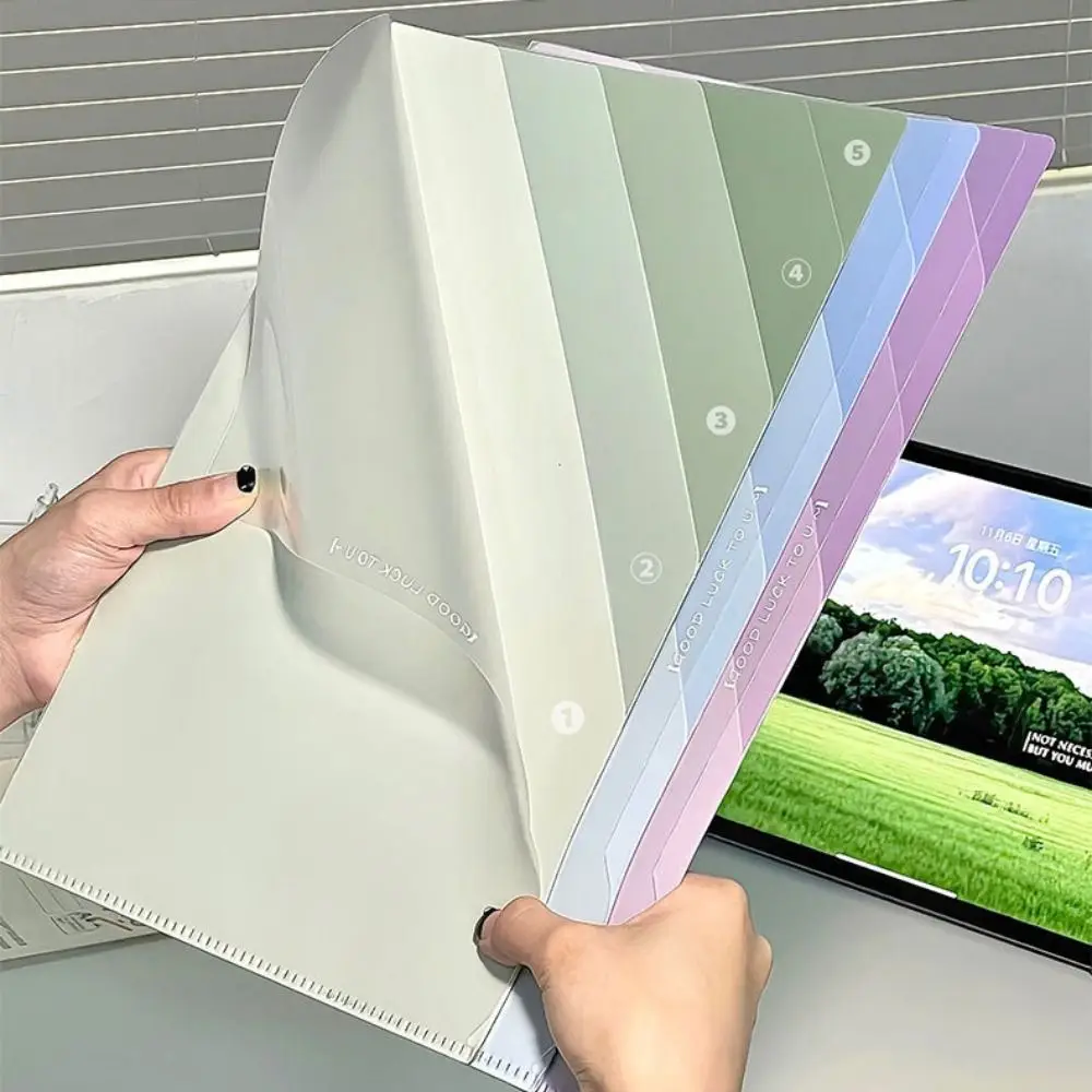 

High Quality PP A4 File Folder Six-Layer L-shaped Document Bag Large Opening Waterproof File Organizer School Office