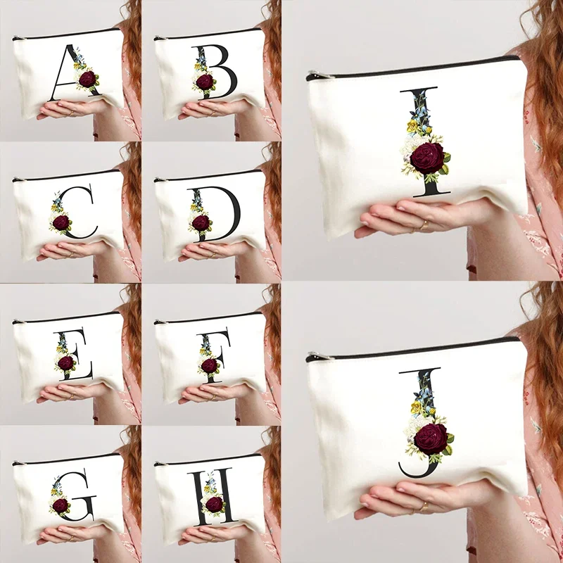 

Bridesmaid Make Up Bags luxury bag Custom Initial Name Makeup Bag Bridal Shower Gift Cosmetic Case Canvas Toiletry Organizer