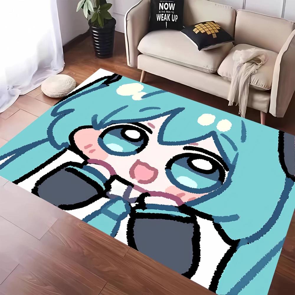 سجادة MINISO اللطيفة H-Hatsune M-Miku Tatami لمنطقة اللعب بجانب السرير سجادة قابلة للغسل غير قابلة للانزلاق Otaku ديكور منزلي سجادة ترفيهية