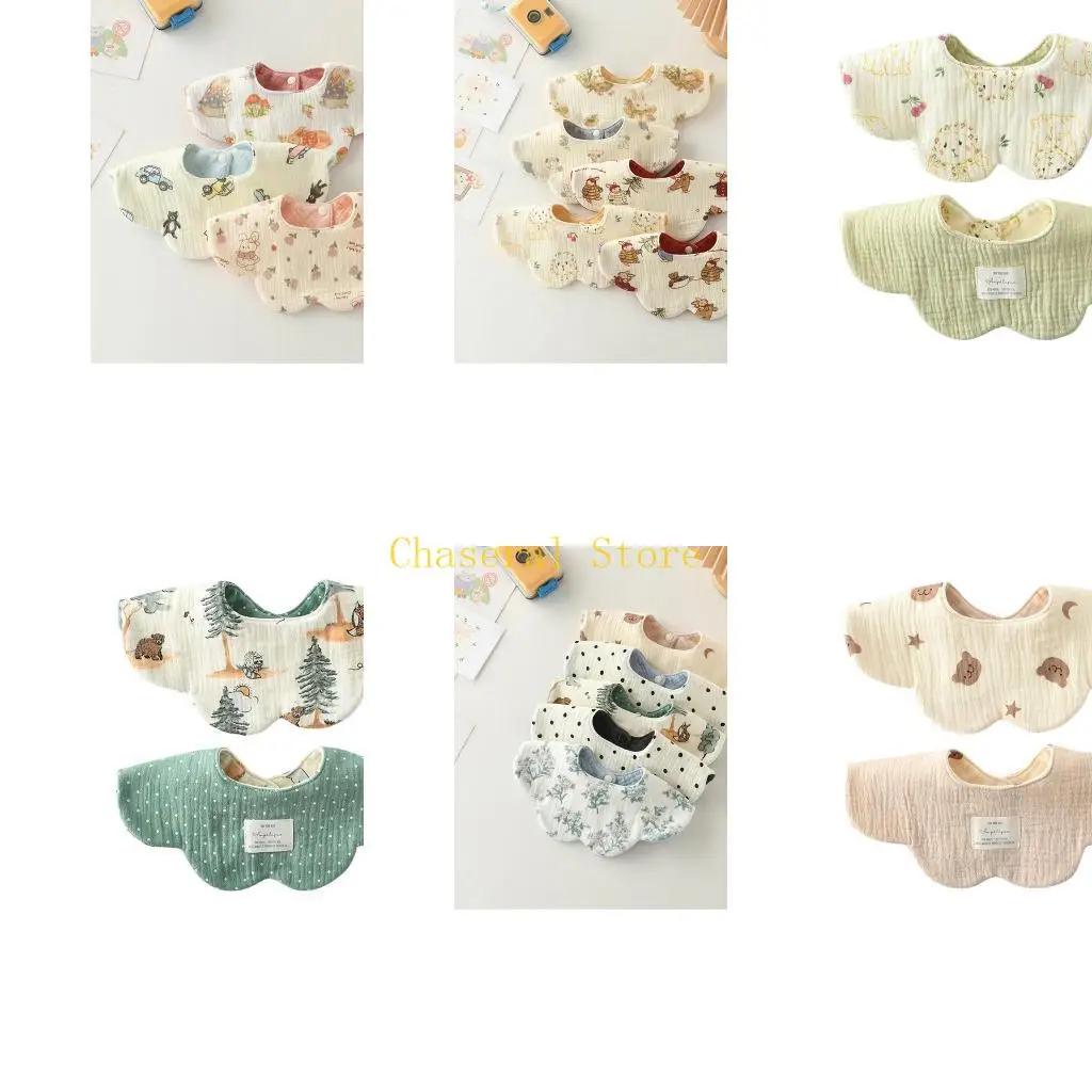 E7CE Cotton Baby Bib Soft Nursing Bib Towel for Double Sided Use and Easy Cleaning