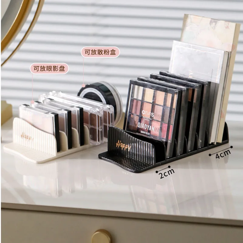 プラスチック製メイクアップアイシャドウパレットオーガナイザー 6セクションメイクアップオーガナイザー 多機能化粧品収納ラック アイシャドウトレイ付き