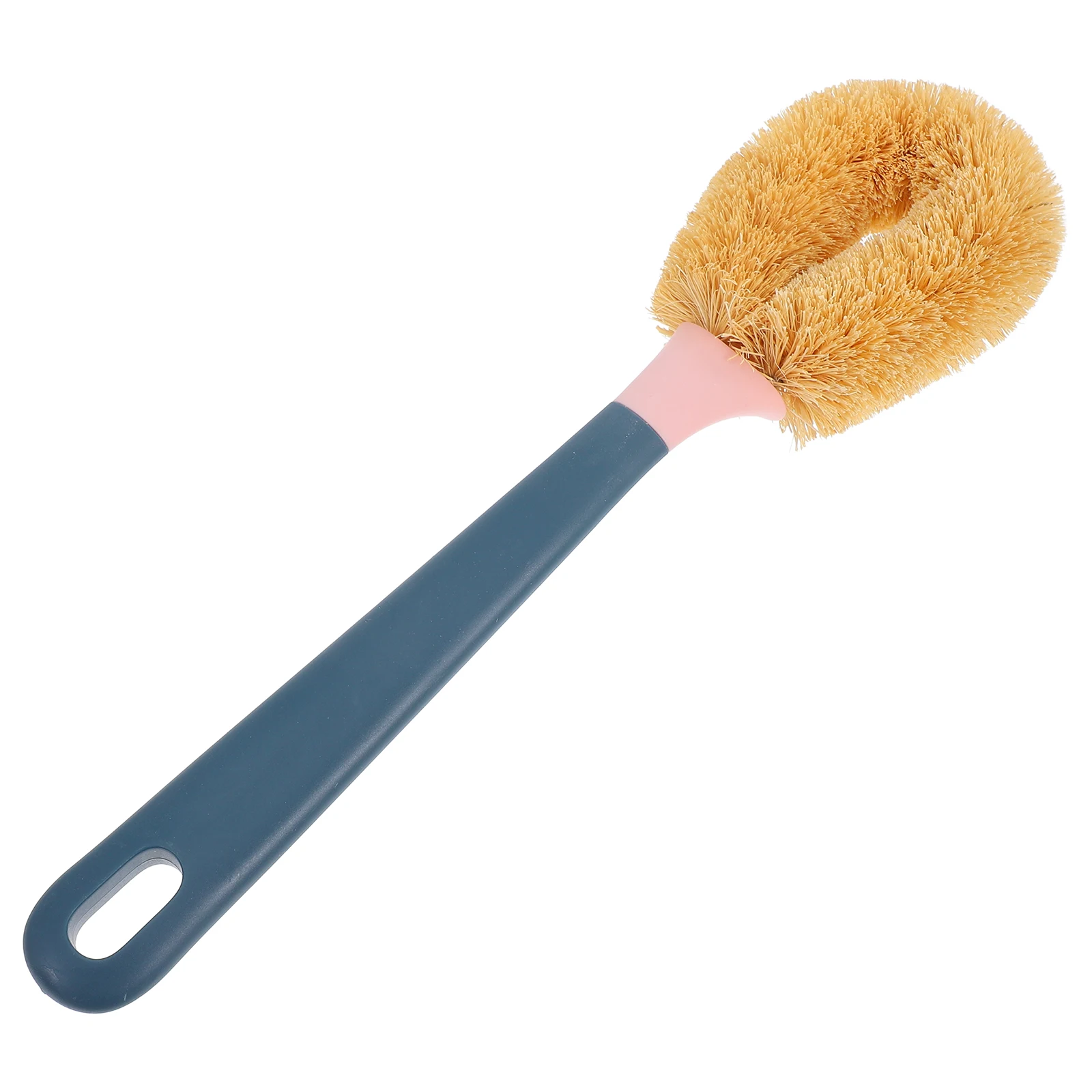 

Coconut Fibre Pot Brush Long Handle Scrub Brush Dish Cleaning Tool Kitchen Utensil Portable Non-Scratch Household Dark Blue
