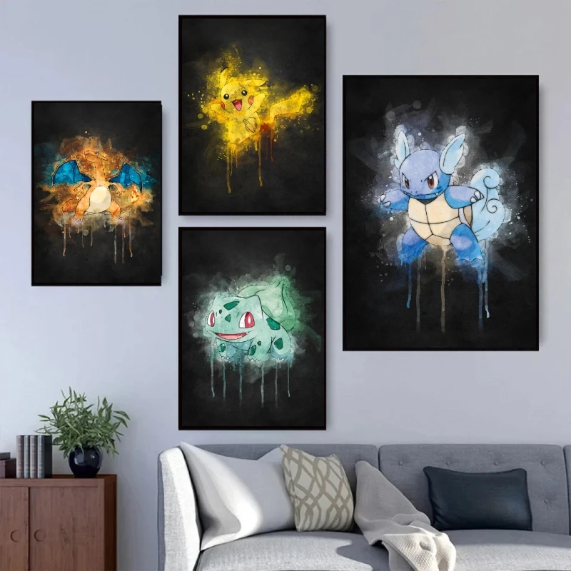 

Pokemon Print On Canvas Comics Pictures Children's Bedroom Drcor Birthday Gifts Prints Modern Home Hanging Decoration Paintings