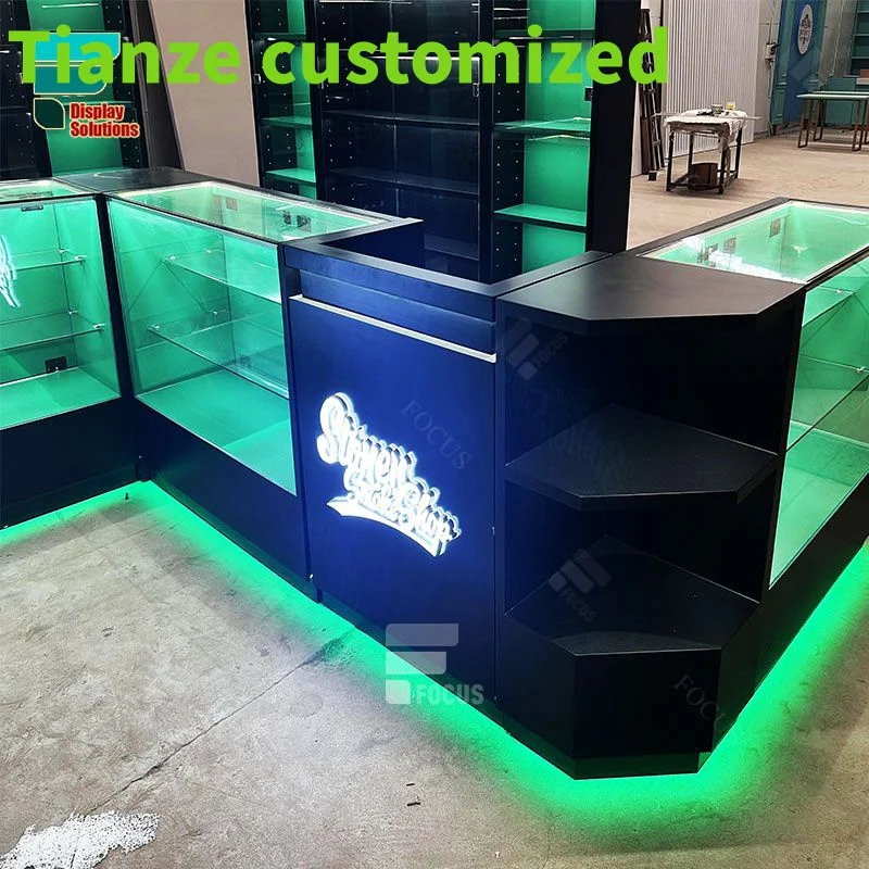 (customized)Store Window Display Decoration Showcases Glass Display Retail Store Cigarettes Display Rack Modern Smoke Shop