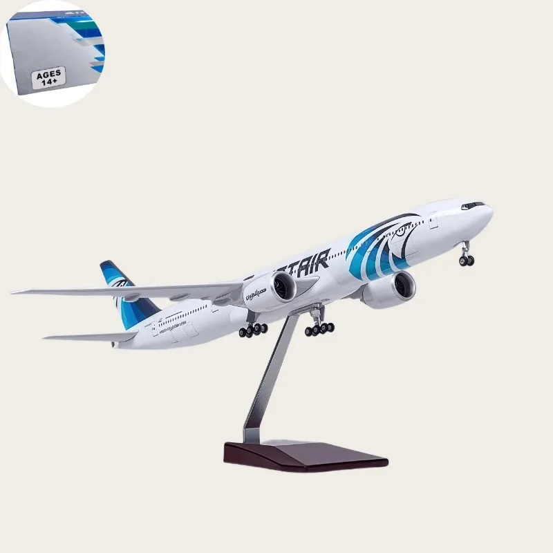 

Масштаб 1:157, 47 см, модель самолета B777 Egypt Air Airlines со светом и колесом, литая под давлением смола, коллекция, домашний декор, дисплей
