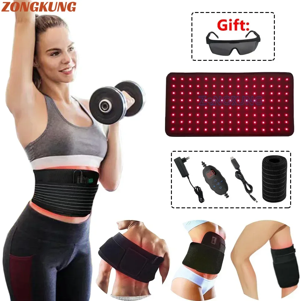 LED Red&Infrared Light Belt  660nm&850nm Large Pads Wearable Wrap for Body Waist Shoulder Back Slimming Relive Fatigue Devices