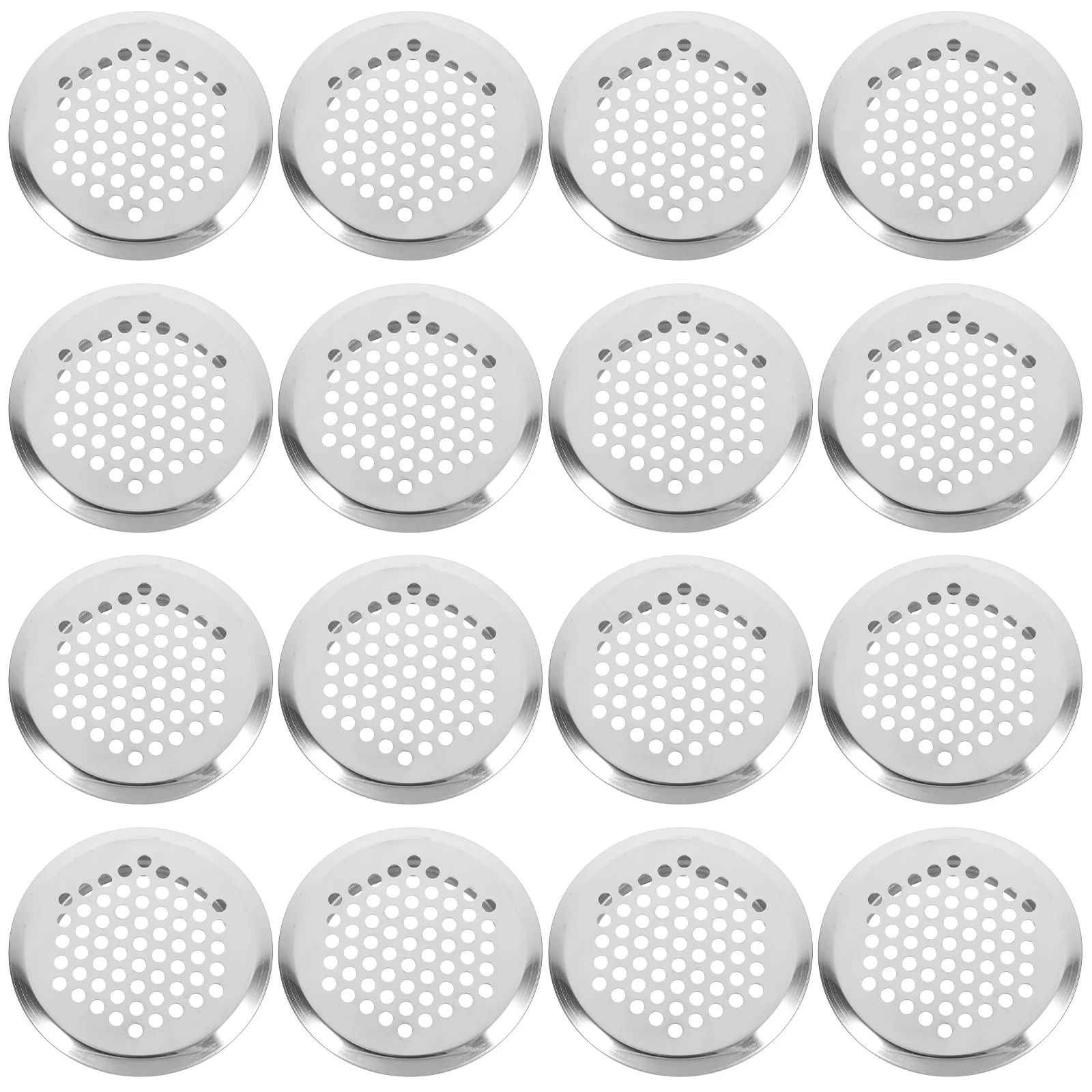 

20Pcs Stainless Steel Circular Air Vents for Wardrobes Cabinets Round Vent Mesh Honeycomb Design Door Vent Soffit Airflow