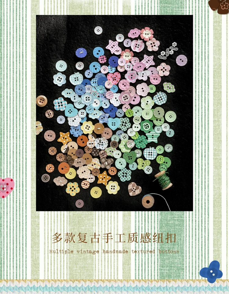 JIANQI 50 Stück Button-Sammler, Kraftpapiermaterial, dekorative Aufkleber, Tagebuch-Album, Scrapbooking-Material, Junk-Journal-Zubehör – Detail 3