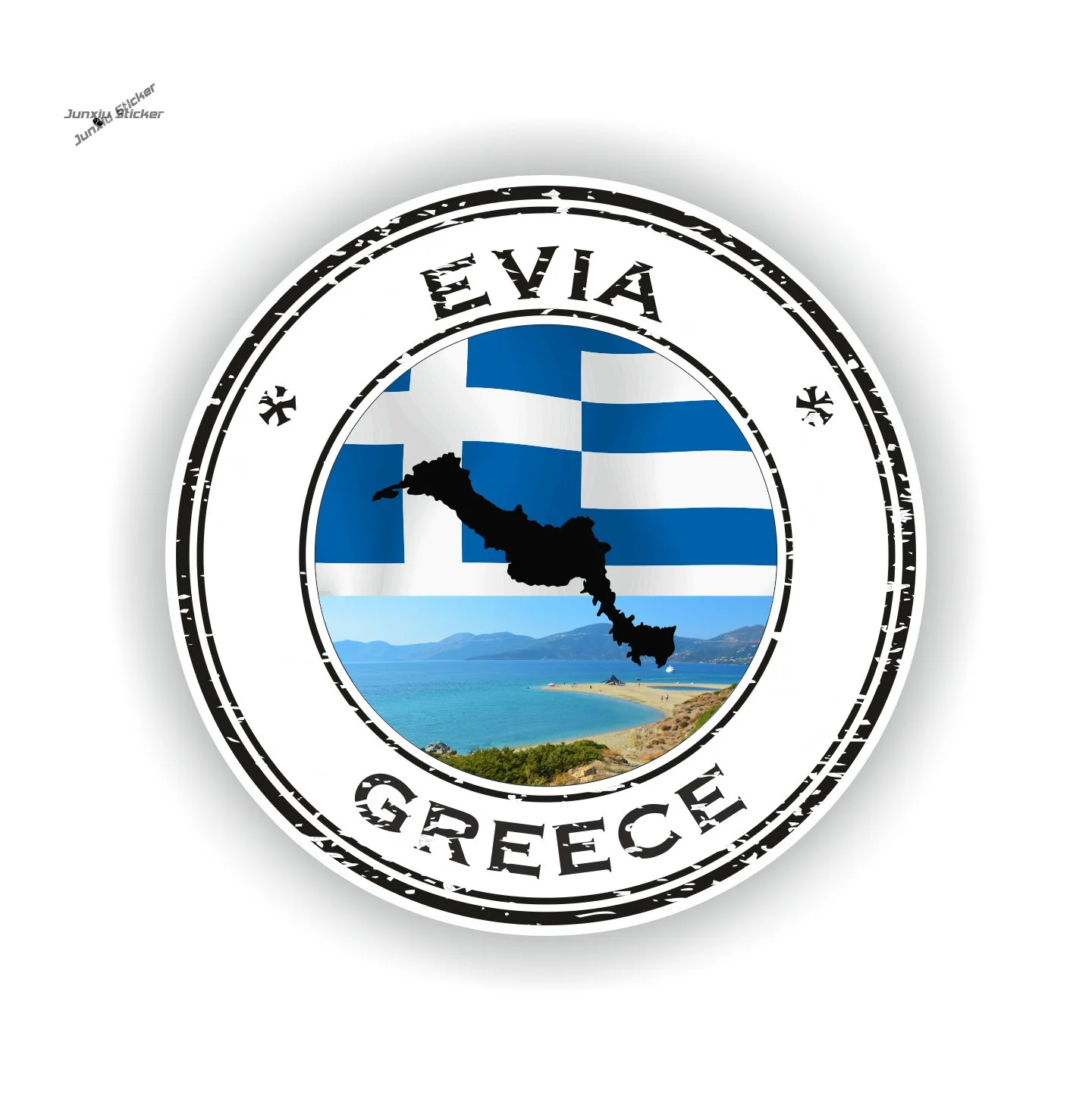 

Greece Round Flag Emblem Sticker Anti Scratch Custom Decals And Graphics Electric Scooter Accessories Stickers Motorhome Rv Car
