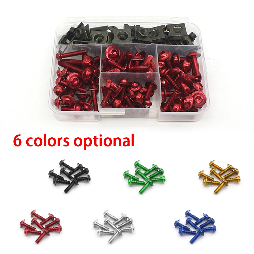 Motorcycle Accessories For Kawasaki For Aprilia For Yamaha For Suzuki Aluminum Colorful Fasteners Screws Set 177PCS