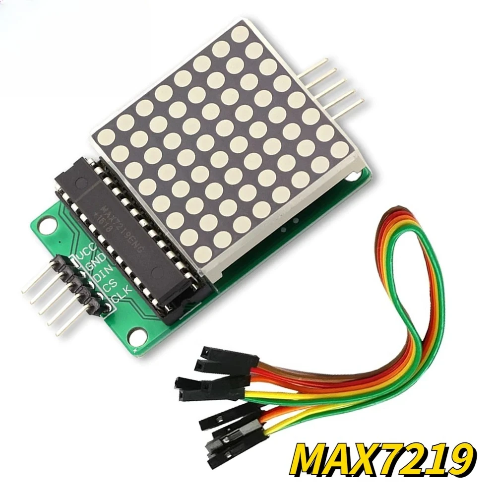 MAX7219 8*8 Dot Matrix LED Module 5V Display Module Red Light Microcontroller Module MCU LED Display Control Module