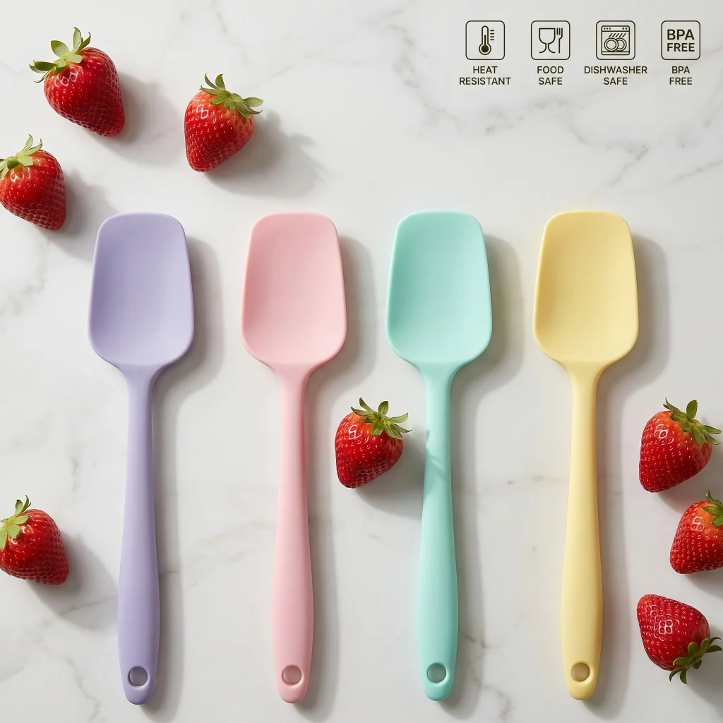 Silicone Spatula Multicolor Food Grade Non Stick Butter Cake Baking Spatula Cooking Silicone Spatula Set Cookie Pastry Scraper