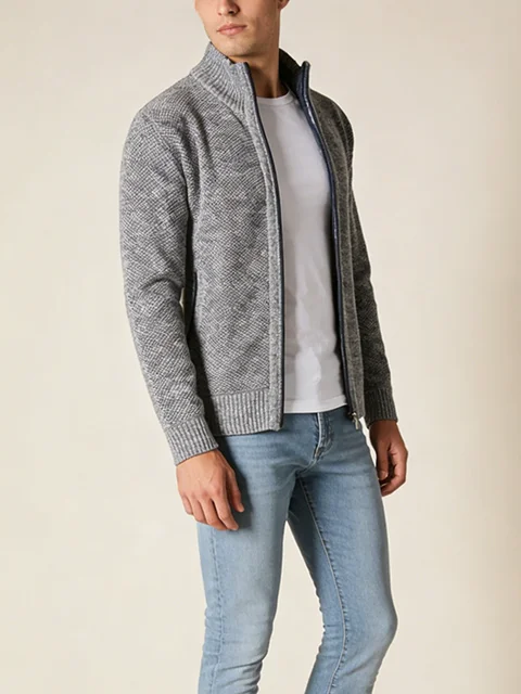 Nowość Sweter z dzianiny Mężczyźni Wiosna Jesień Casual Fleece Cardigan Mężczyźni Swetry Płaszcze Jednolity kolor Plus Rozmiar 3XL 5 kolorów