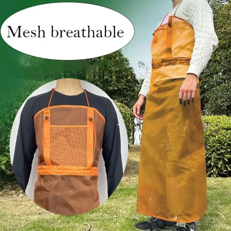 Breathable Mesh Lawn Mower Apron with Pockets  Lightweight  Protective Grass Apron Garden Tool