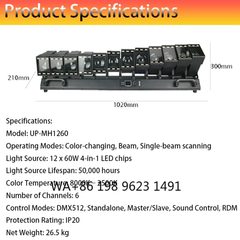 Independent Moving Head Beam Wash Light Bar High Brightness Ring LED DJ Stage Club Event Lighting