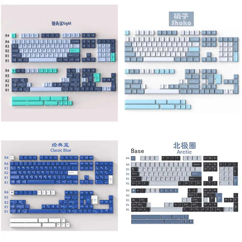 

GMK Keycaps Classic Blue Double Shot 172 Keys ABS Full Sets Arctic Wahtsy WOB Yuru Cherry Profile For Cherry MX Kailh JWK Switch