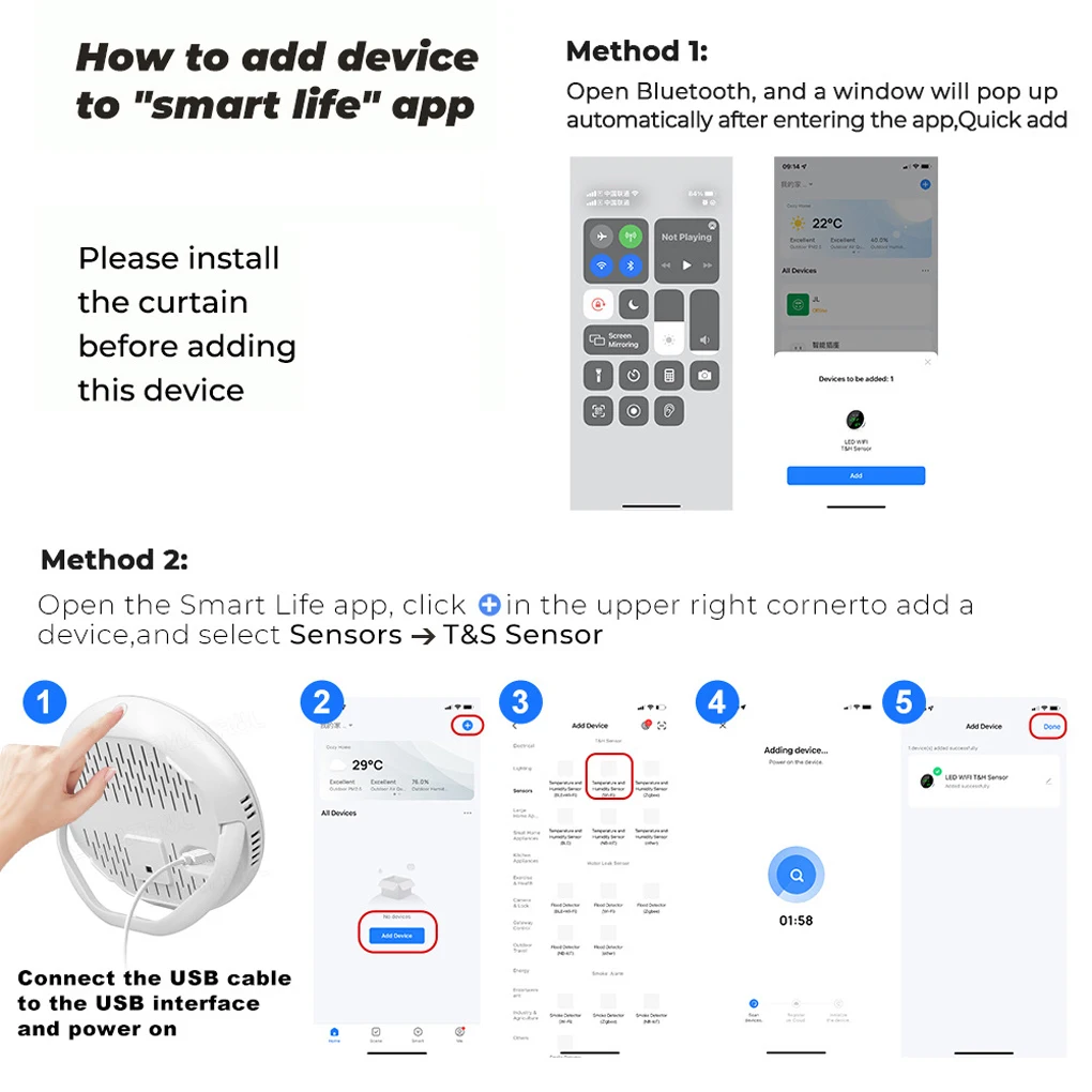 Sensor suhu pengukur suhu pengukur kelembapan higrometer dalam ruangan