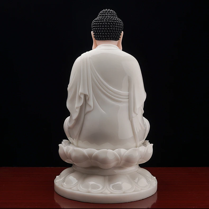 Aisa High grade jade Buddha Buddhism SUO PO SANSHENG Sakyamuni Amitabha Buddha statue HOME family safe good luck protection