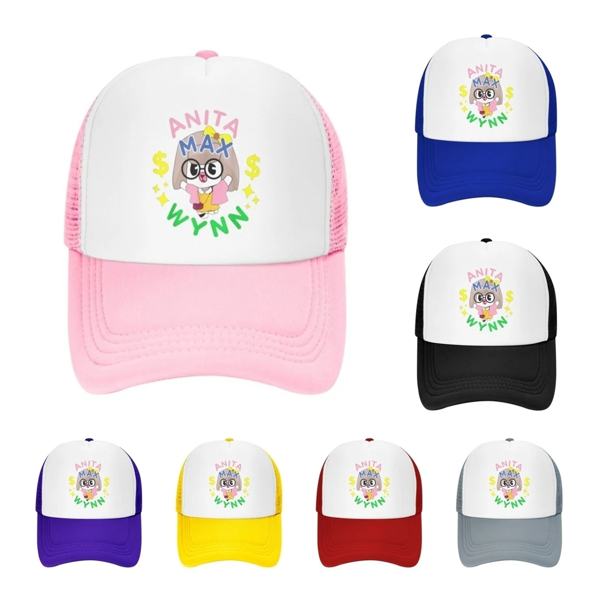 

Anita Max Wynn Girls Hip Hop Merchandise Men Women Trucker Hat with Mesh ins trendy rapper Baseball Caps Unique Summer Headwear