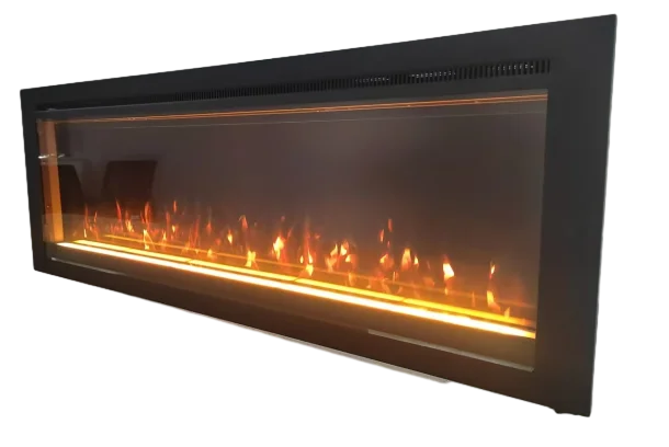 Wall Mount Electric Fireplace, 60 Inch Modern LED Flame Indoor 3D Fireplace Insert, Logs and Crystals Fuel Bed, 750W Home Heater
