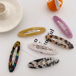 Korean Style Versatile BB Clip Large Oval Acetic Acid Bang Clip Hollow out Edge Clip Pattern Hairpin hair accessories for women